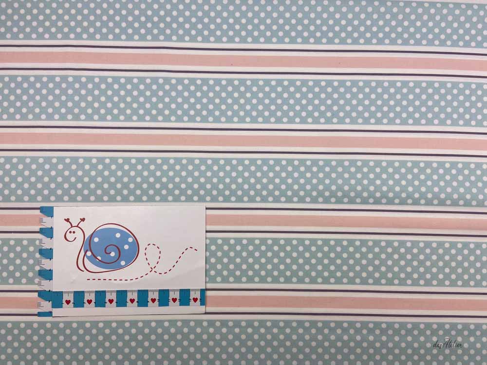 Stretchstoff Go´s Dots, türkis/rosa