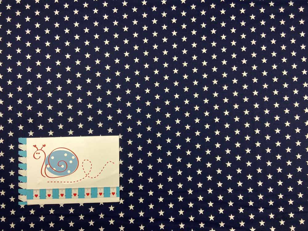 BW-Druckstoff Petit Stars‚ dkl.blau