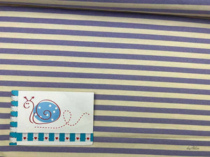 French Terry Summer Stripes, flieder/natur