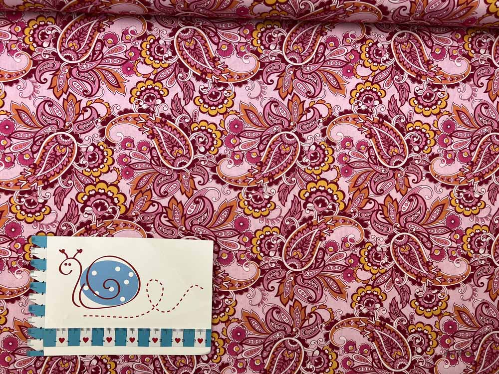 BW-Druckstoff Paisley, pink