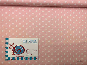 BW-Druckstoff Tupfen, rosa/weiss