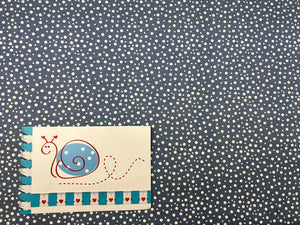 French Terry Winter Dot, blau/weiss