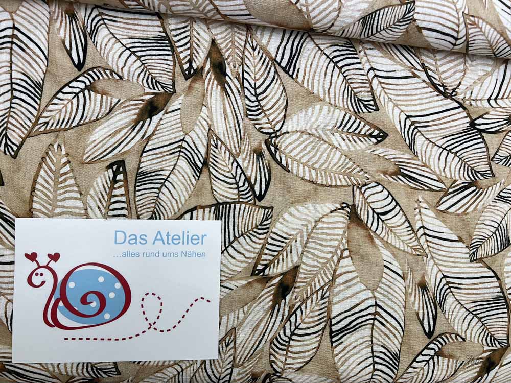 Leinen Viscose Druck, natur