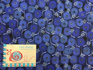 BW-Jersey Blumen,  blau