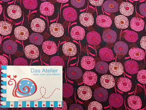 BW-Jersey Blumen, bordeaux/pink