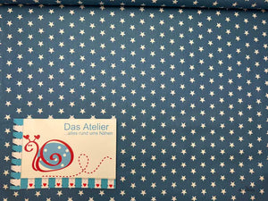 BW-Druckstoff Petit Stars, jeansblau
