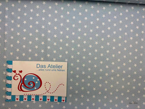 BW-Druckstoff Petit Stars, hellblau