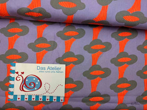 Dekostoff Canvas, neonorange/flieder