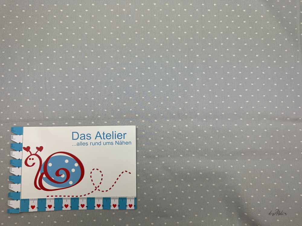 BW-Druckstoff Tupfen, grau/weiss