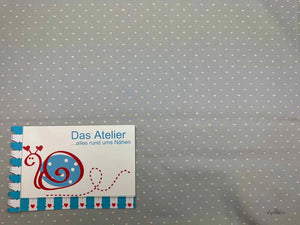 BW-Druckstoff Tupfen, grau/weiss