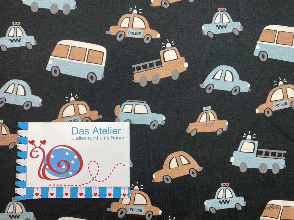 BW-Jersey Cars, schwarz/bunt