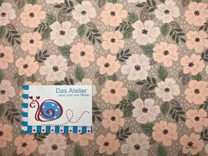 French Terry  Pastell Flowers, beige/bunt