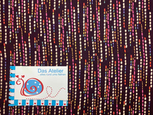 Viscose Druckstoff.braun/rosa