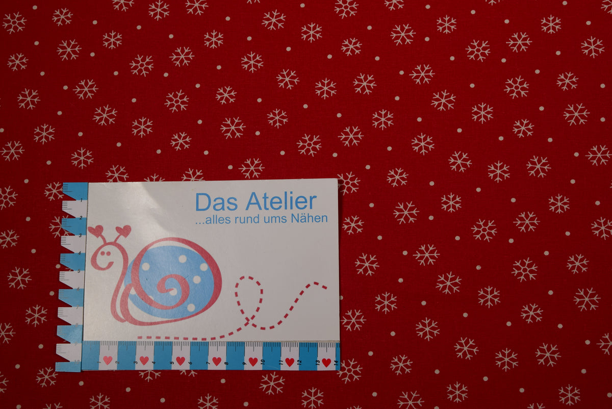 BW-Druckstoff Weihnachten Sterne, rot/weiss