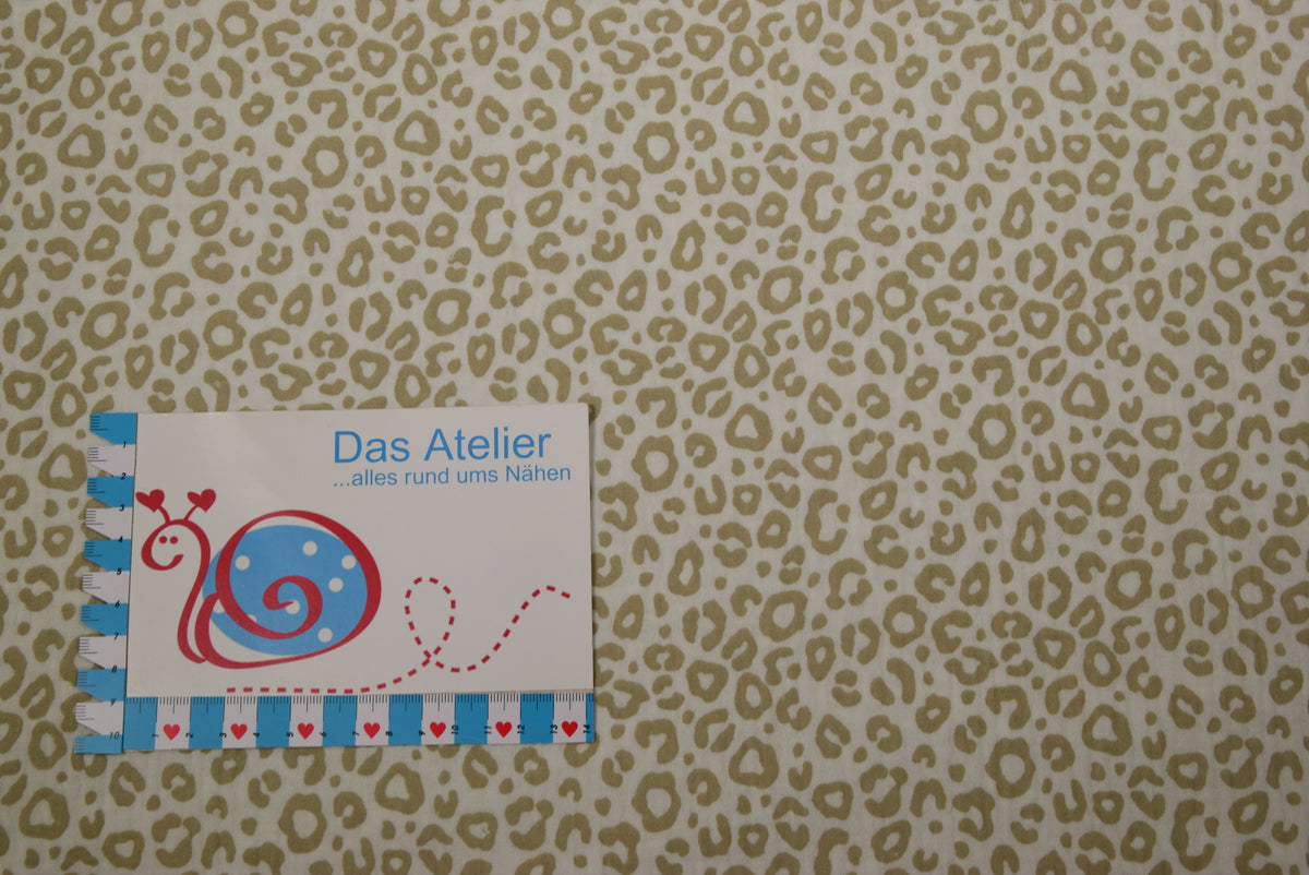 Musselin Leopard, weiss/beige
