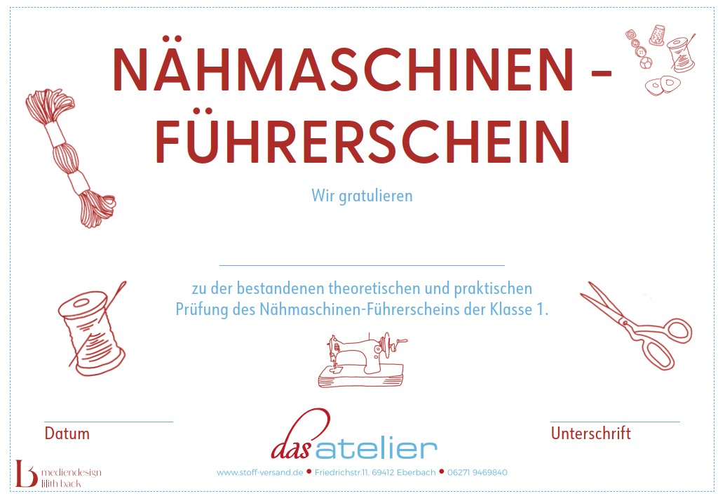 Nähmaschinen-Führerschein für Erwachsene